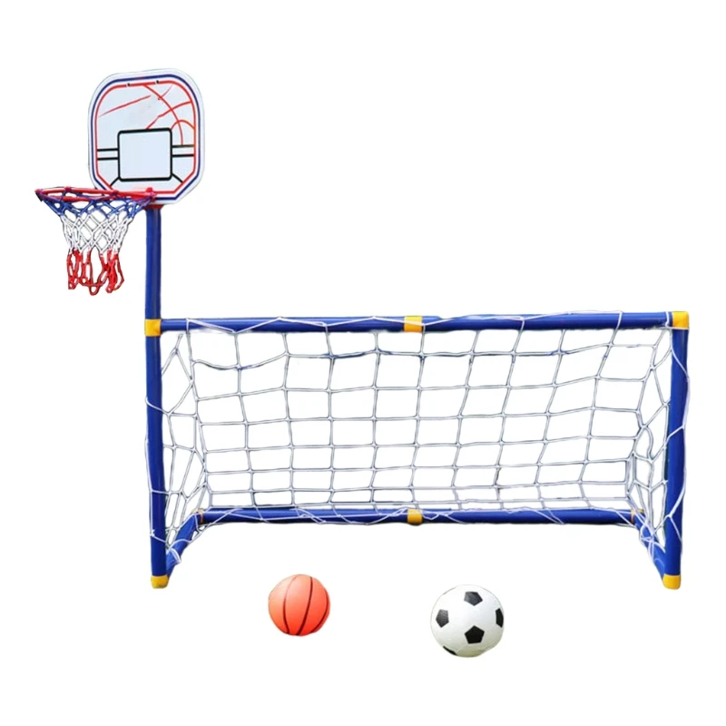 Outdoor Sports Soccer Goal Two-in-one suit Boys and Girls Basketball Stand Portable Soccer Goal Plastic toy