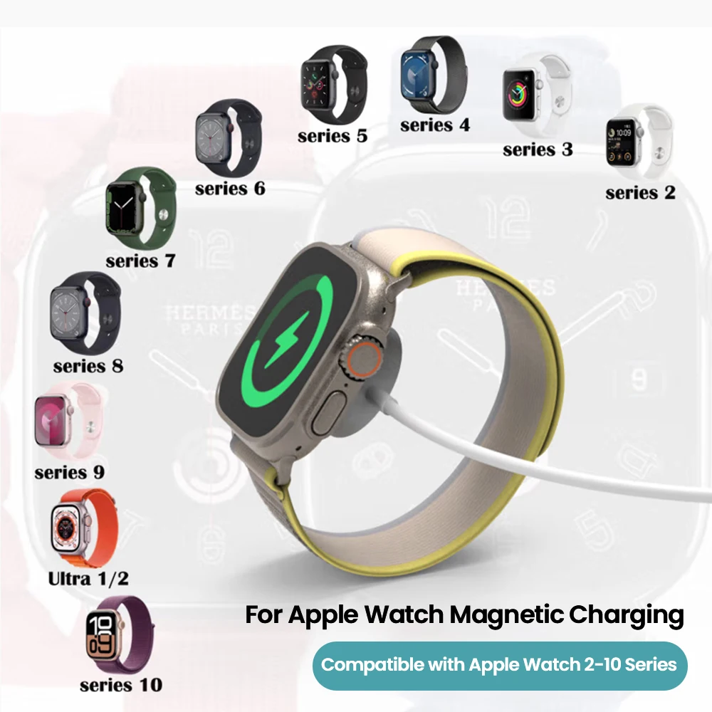 Magnetic Wireless Watch Charger Cable For ios Watch 11 10 9 8 7 6 5 4 3 2 Series SE Ultra 1/2 USB Type C Charging iWatch Charger image 5