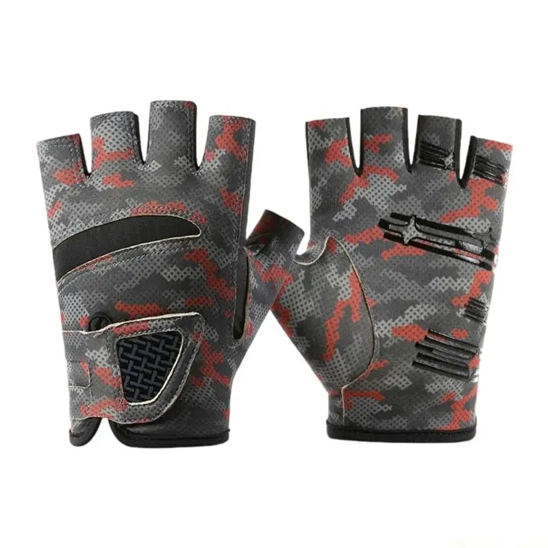 31BE Comfortable Angler Fingerless Gloves UPF50+ Sun Protections Fishing Gloves Breathable Elastic Gloves for Unisex