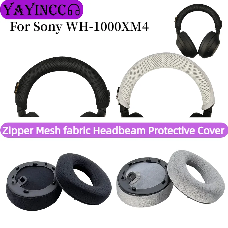 

YAYINCC Replacement Mesh Ear Pads Knitted fabric zipper head beam protective cover Combo for Sony WH-1000XM3/XM4 Headphones