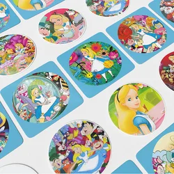 Alice In Wonderland Round Stickers for Laptop Luggage Water Bottle Car Bike Motorcycle Decor Kids Decals Gifts Wraps Stickers