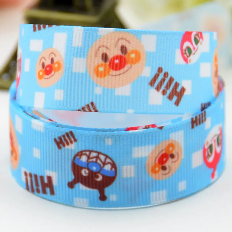 22mm 25mm 38mm 75mm Ruban satin Anpanman Cartoon Character printed Grosgrain Ribbon Hair Accessories party decoration 10 Yards