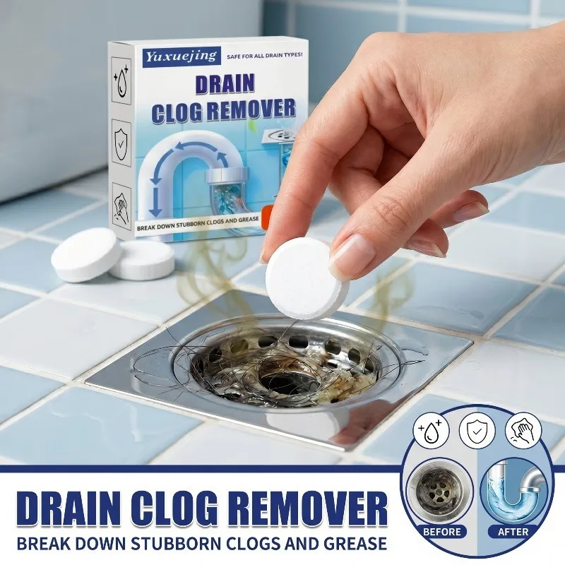 Pipe dredging effervescent tablets, household sewer descaling and deodorization, floor drain, kitchen/bathroom cleaning