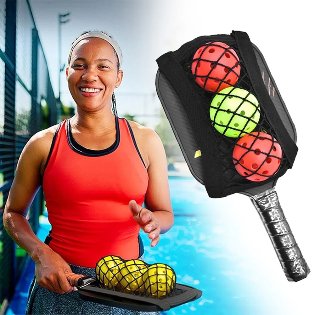 For Pickleball Paddles Paddle Cover Pickleball Mesh Bag For Training Black Breathable Design Secure Buckle Closure
