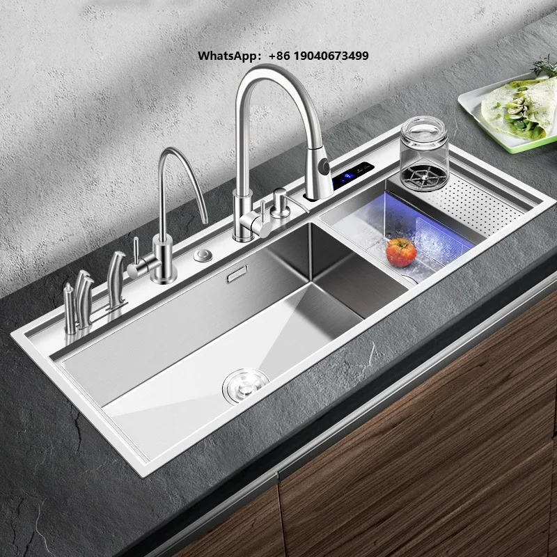 High Temperature Disinfection Dryer Ultrasonic Sink Washing Fruit Vegetable and Seafood 3 in 1 Black Kitchen   PX
