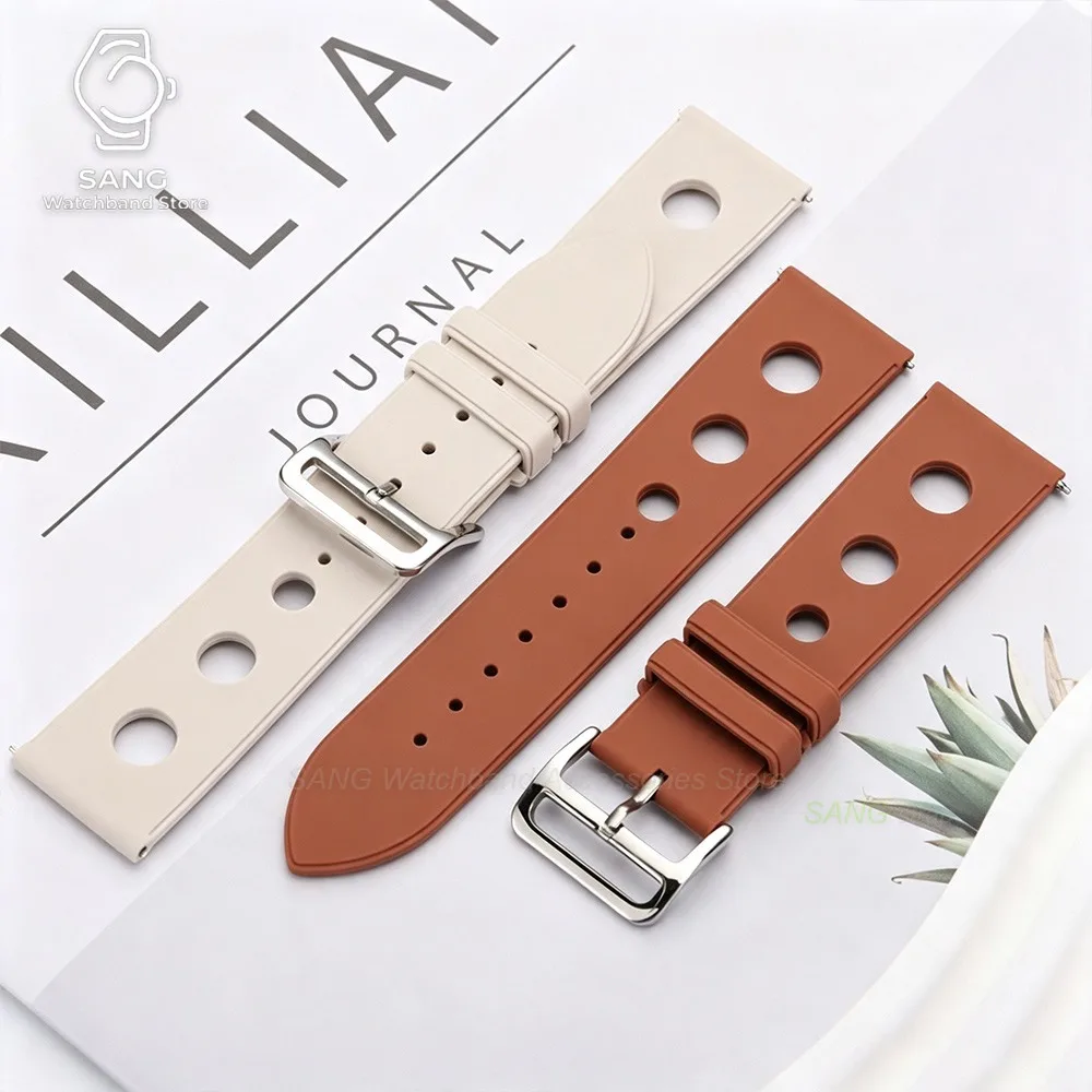 18/20/22mm Perforiertes Silikon-Uhrenarmband Universelles Sport-Uhrenarmband für Männer und Frauen Schnellverschluss-Armbänder für Seiko Weicher Handgelenkgurt – Detail 13