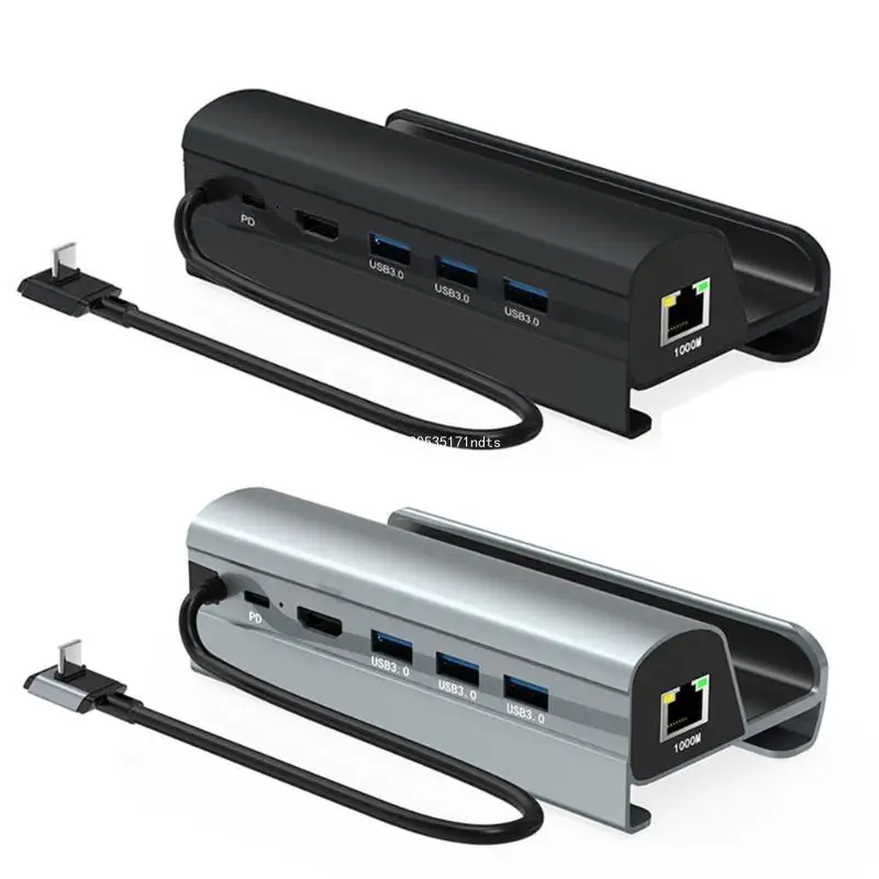 6 in 1 for Steam Deck Dock with 4K60Hz Gigabit Ethernet,3 USB3.0 and PD60W Dropship