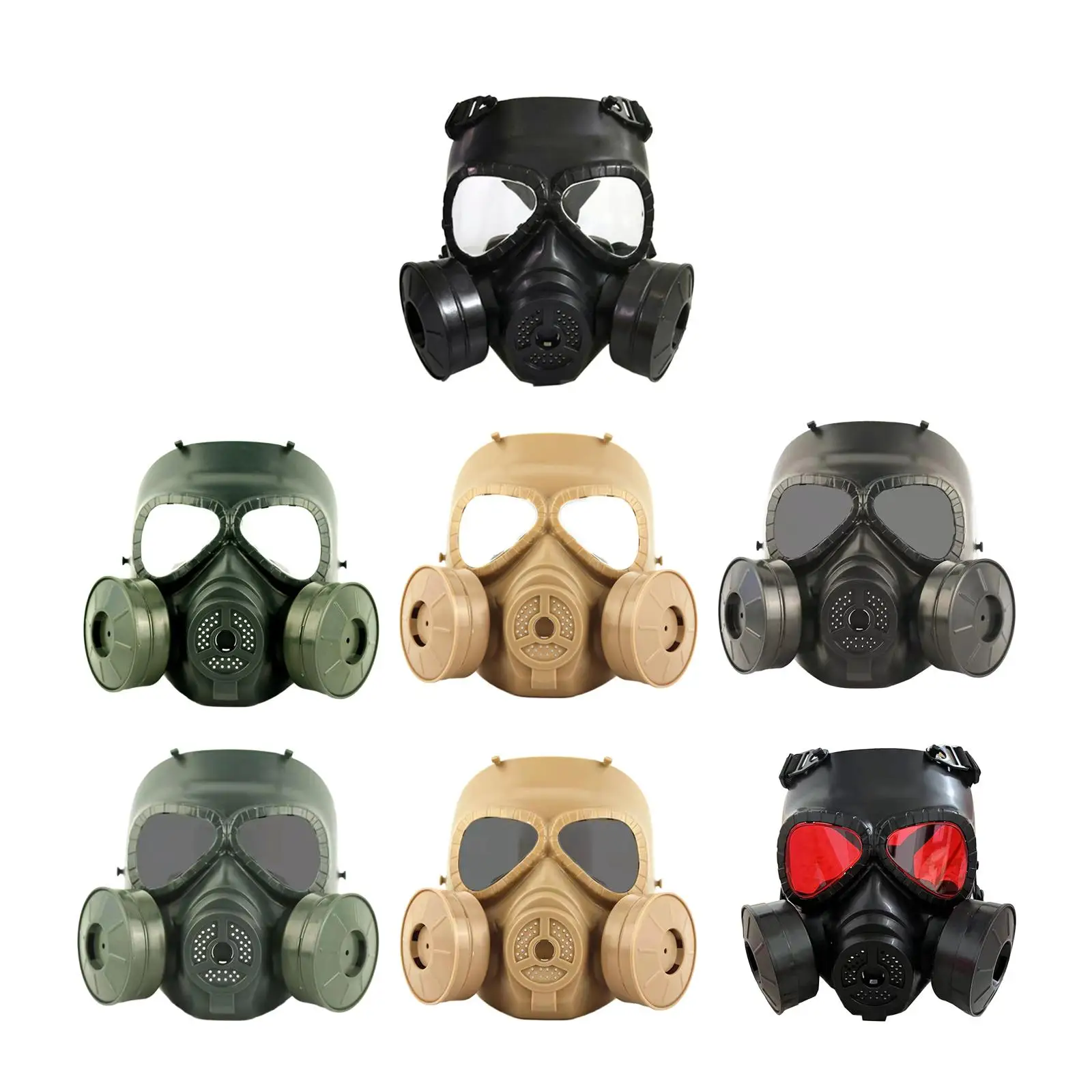 CS Mask Full Face Breathable Double Fan Gaming Mask Protective Mask for Cosplay Costume Halloween Outdoor Sport Masquerade Party