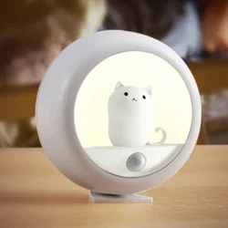 Children's Inductive Night Light Cute Cat Baby Nightlight Cute For Home Bedroom Kid USB Cartoon Cat Led Lamp Christmas Gift