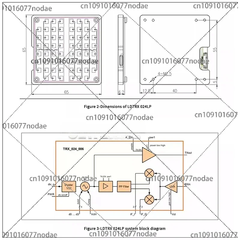 LDTRX_024LP 24GHz Microwave Millimeter Wave Radar Antenna Doppler Velocimetry To Replace Swiss K-MC1-LP