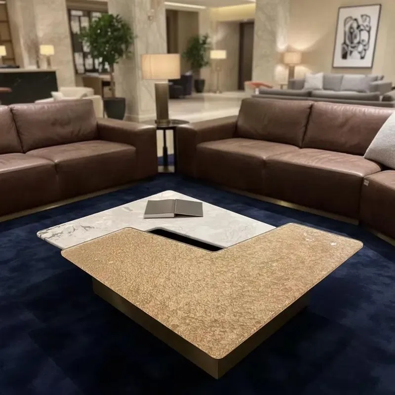 for Customized high-quality environmentally friendly and non-toxic modern hot-melt glass coffee table tempered glass desktop,