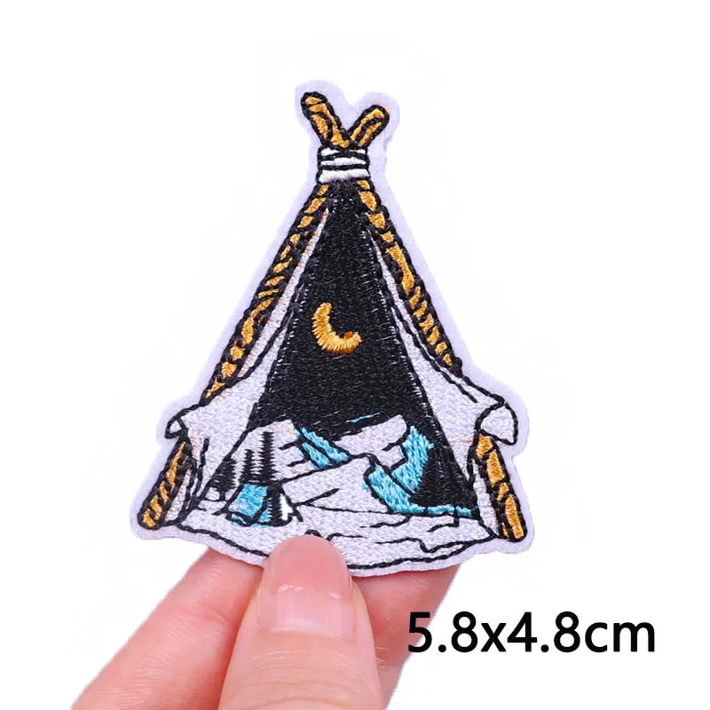 Outdoor Iron On Patches For Clothes Camp Embroidered Patches For Clothing Thermoadhesive Patches On Clothes Stripe Sew On Patch