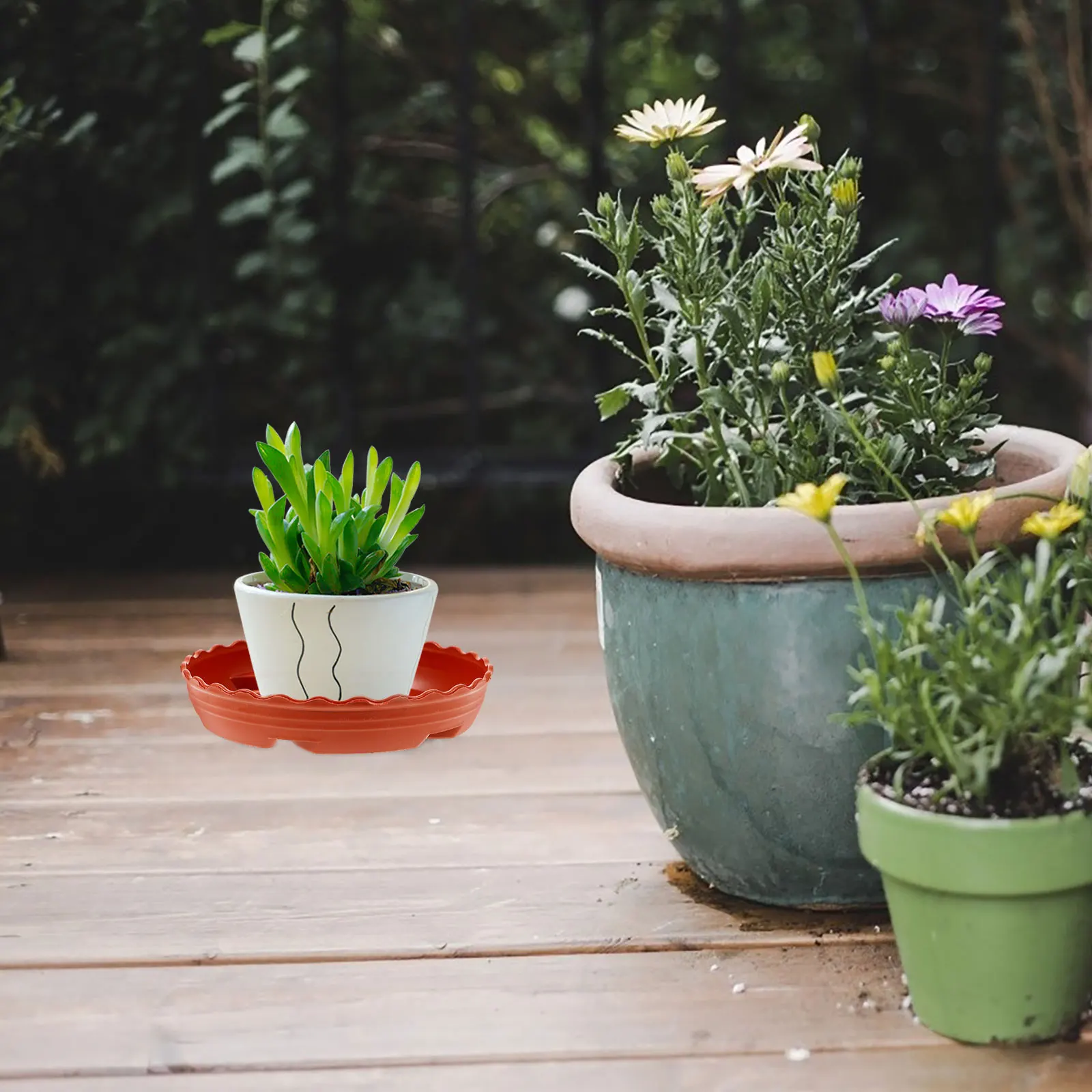 

10pcs Plant Saucer Tray Flower Pot Trays Durable Clear Plastic Drainage Tray For Indoor Plants Planter Decoration