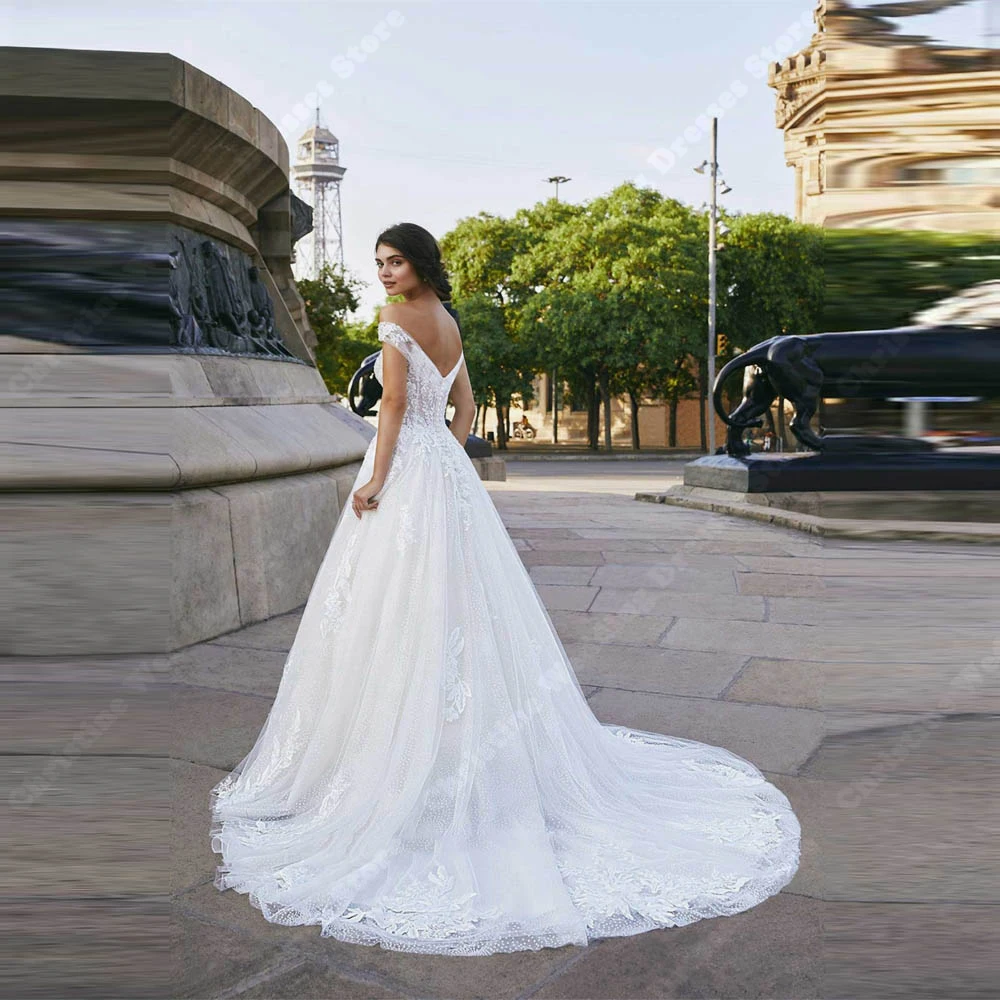 Vestidos De novia con hombros descubiertos, elegantes Vestidos De novia De tul, Formal, escote Corazón, compromiso, banquete