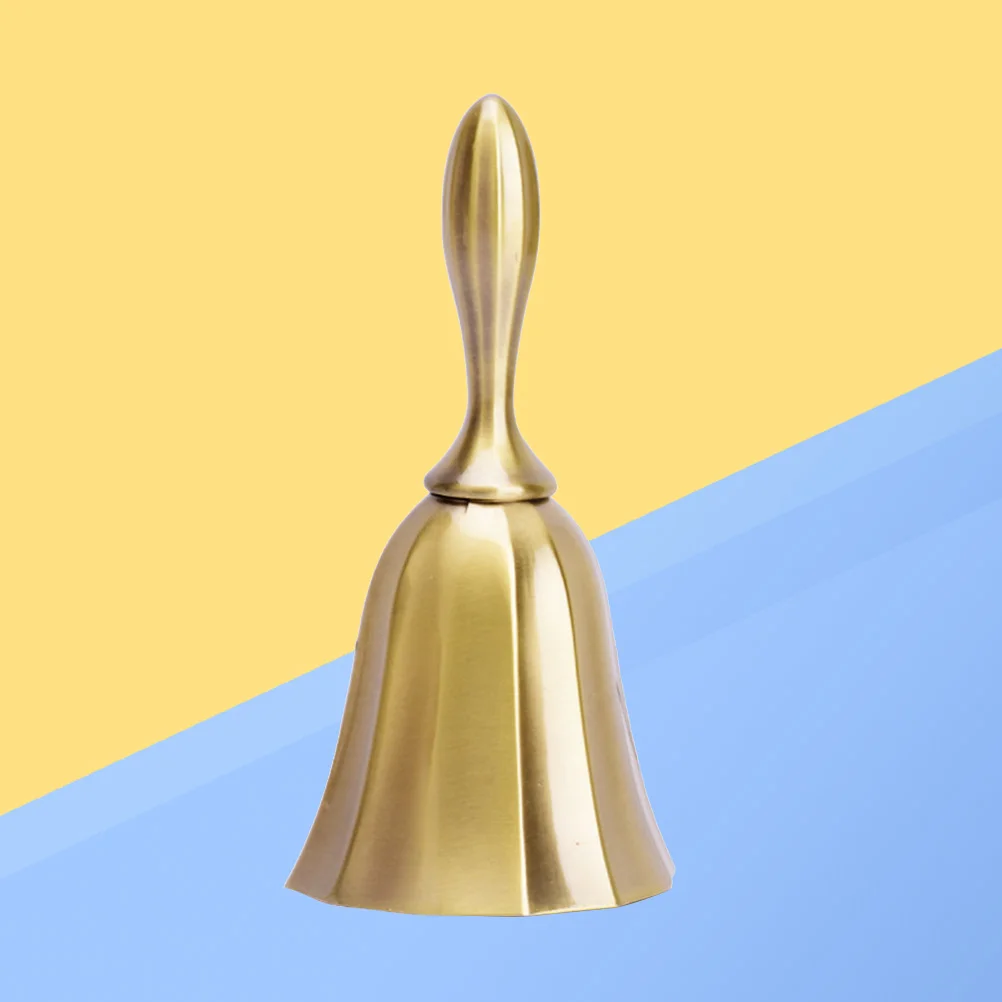 Classic Alloy Desktop Bell Hand-operated Reception Service Bell for Restaurant Dining Room (Golden) alloy bell