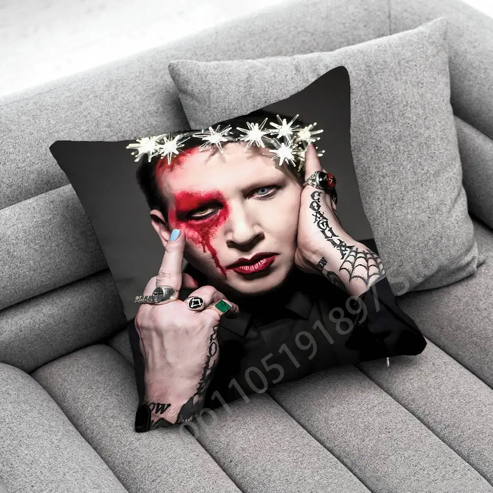 M-مارلين M-مانسون مكافحة المسيح نجم رمي كيس وسادة ل 50x50 سنتيمتر 30x30 سنتيمتر 45x45 سنتيمتر 40x40 سنتيمتر مربع السرير المخدة غطاء #5