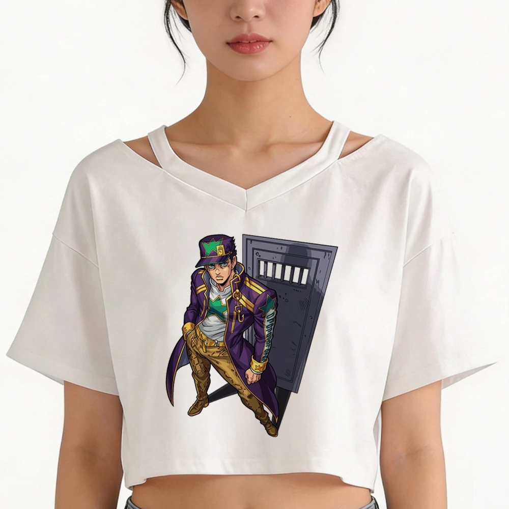 Jojo crop top girl japan kawaii party t shirt cutecore korean fashion jojifuku meme