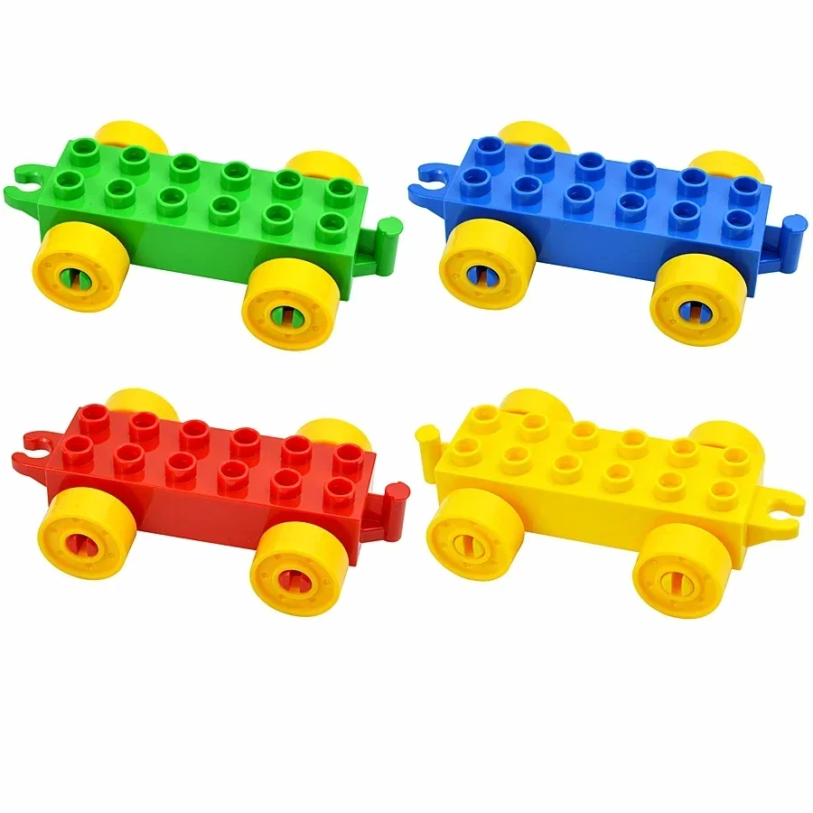 Big Size Train Base Building Blocks Car Track Model Traffic Vehicles  Large Bricks Educational Toys For Kids Xmas Gifts Duploes