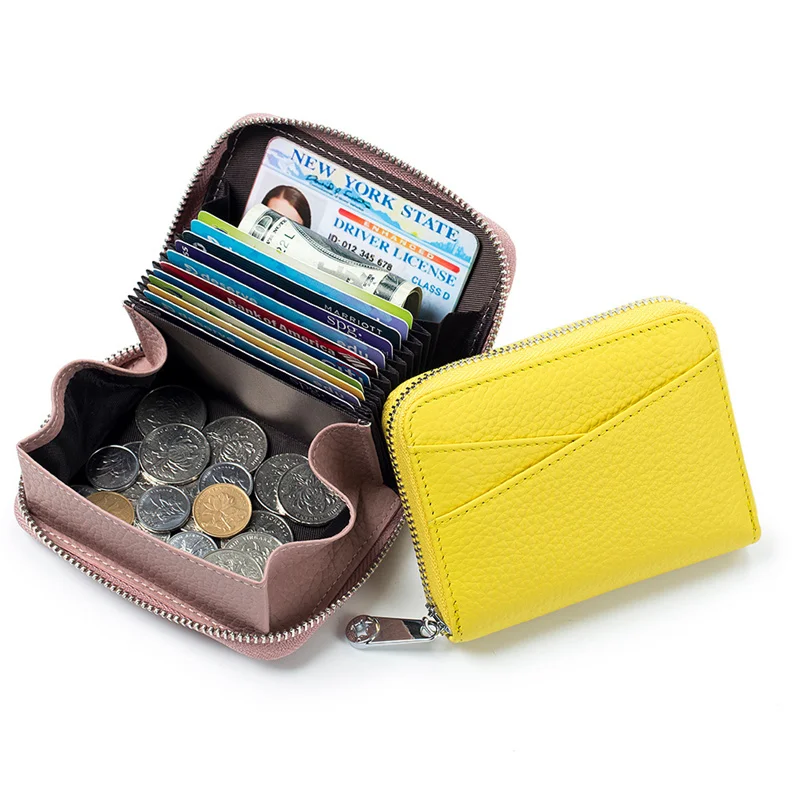 Portefeuilles courts en cuir à la mode, porte-cartes de crédit, portables pour femmes, porte-monnaie d'affaires à fermeture éclair, Mini sac d'argent avec poche pour pièces de monnaie pour hommes