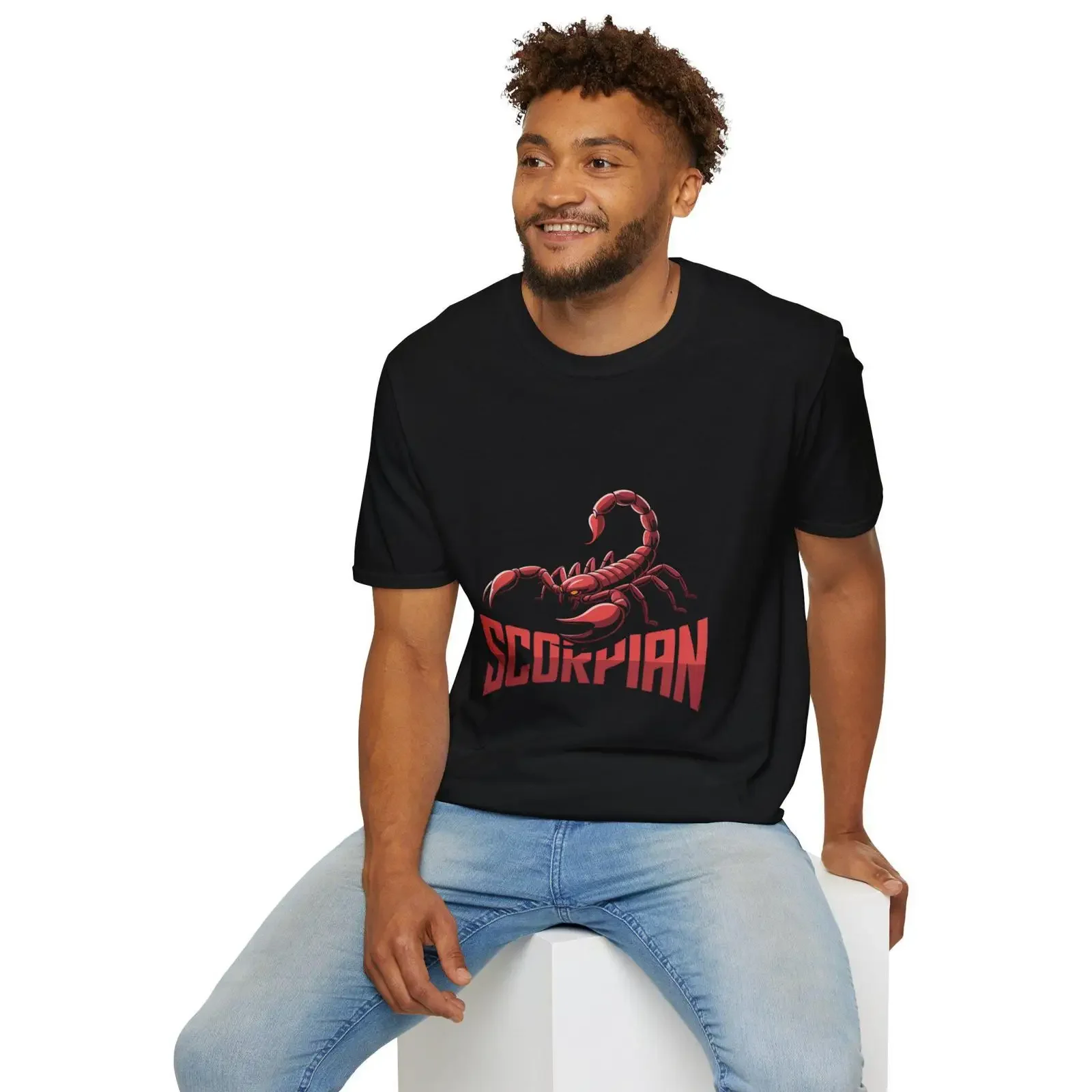 Red Scorpion T Shirt Illustration vintage Washed Unisex Stylish graphic fashion Casual Top For Everyday Wear Slightly
