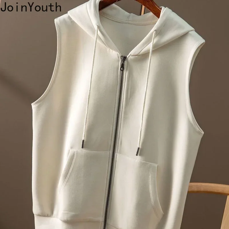 Fashion Sweatshirts Women Clothing Hooded Zipper Sleeveless Casual Hoodies Y2k Tops Streetwear Korean Vest Coat 2023 Ropa Mujer