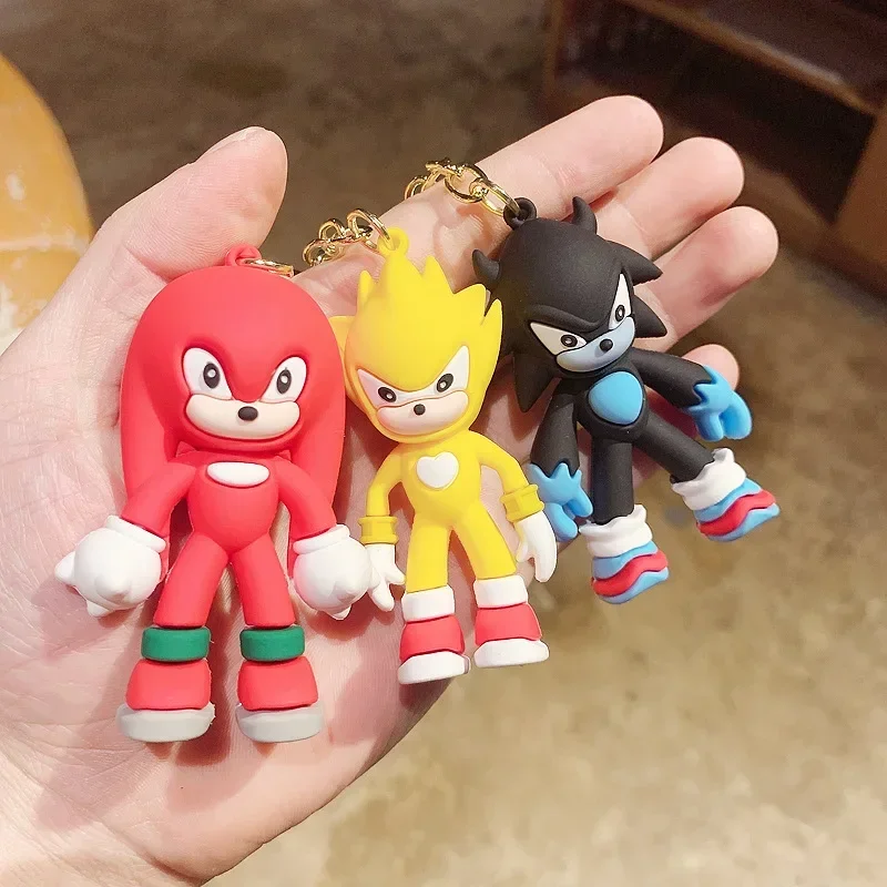أنيمي الأسرع من الصوت عروسة كارتون اللعب المفاتيح سونيك الظل المفاصل أكياس PVC Keyrings اكسسوارات لعب الأطفال هدية الأطفال