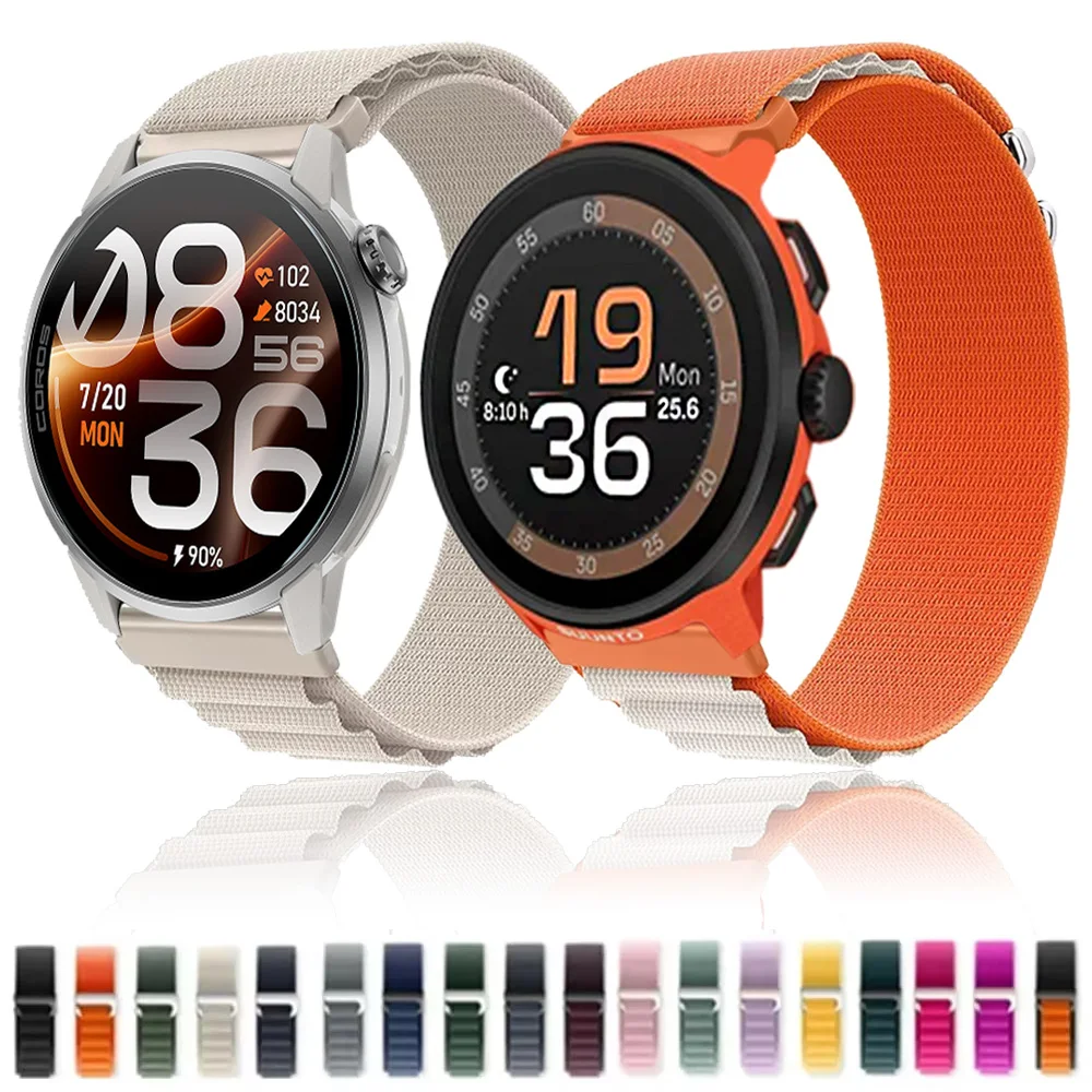 20mm 22mm Alpine Nylon Strap For COROS PACE 4 Pro/Pro/4/3 APEX 4 42mm/2 Pro Breathable Belt Suunto Vertical 2 CMF 3-2-1 Pro Band