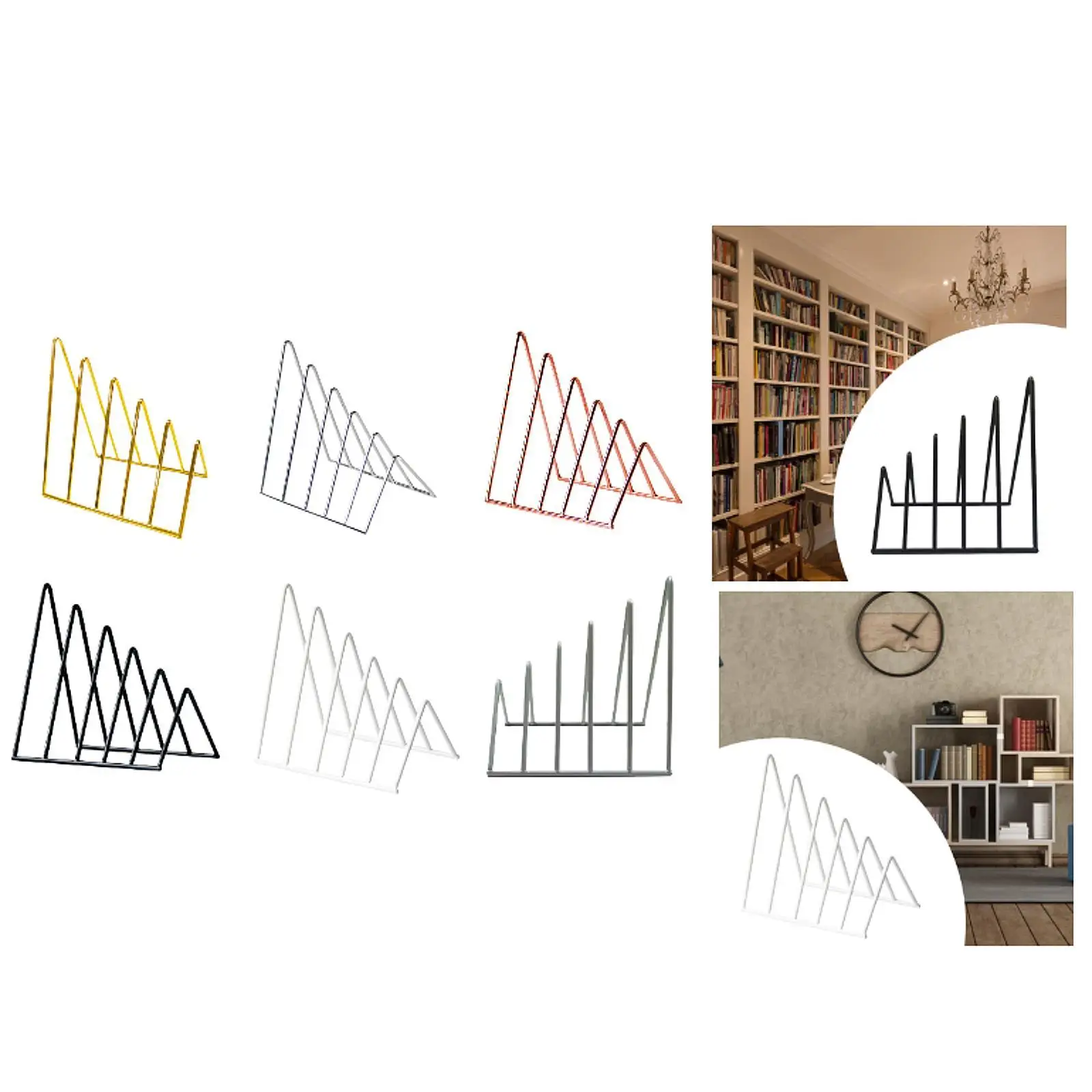 File Folder Sorter Book Support Binder Bookend Organizer Desk Triangle Bookshelf for Heavy Books Document Mails Magazines Recipe