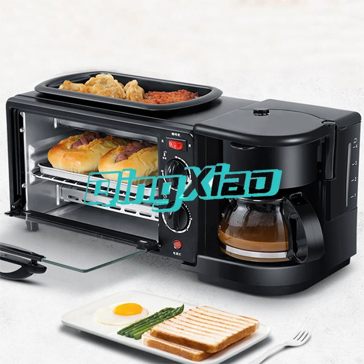 3 In 1 Multifunctional Household Breakfast Machine Electric Oven Coffee Maker Toaster Sandwich Maker Customizable For Home