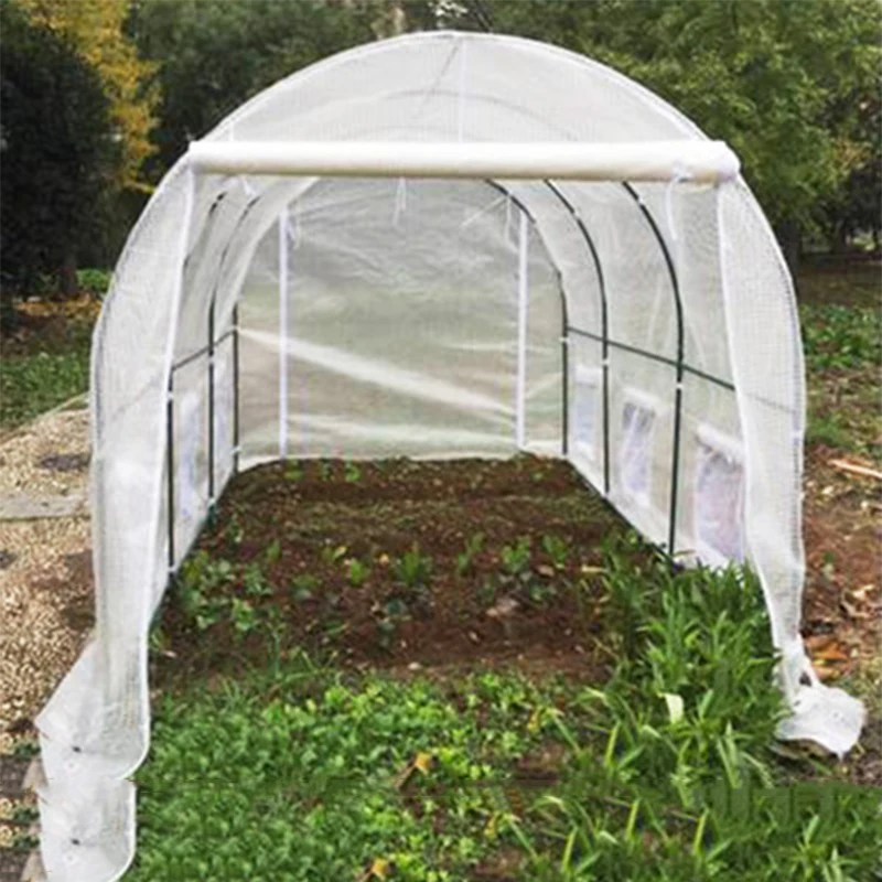 New Tunnel Greenhouse Flower House Durable 3M 2 Doors Large Bird Pest Control Antifreeze and Rainproof Greenhous with Iron Stand