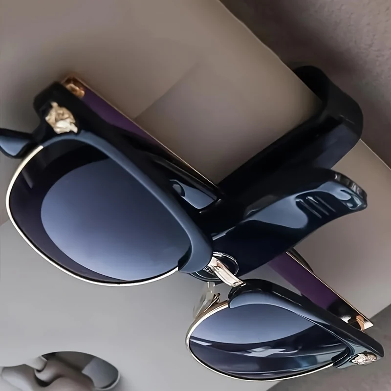 1 Fashionable item，Convenient car sun visor stylish glasses holder - Durable plastic glasses clip，Storage box for tickets and ca