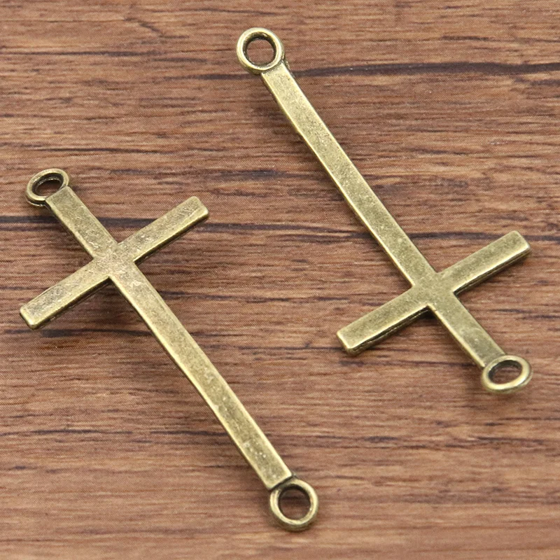 10pcs 21*50mm 2 Color Cross Connectors Charms Pendants For DIY Jewelry Handmade Making Accessorie