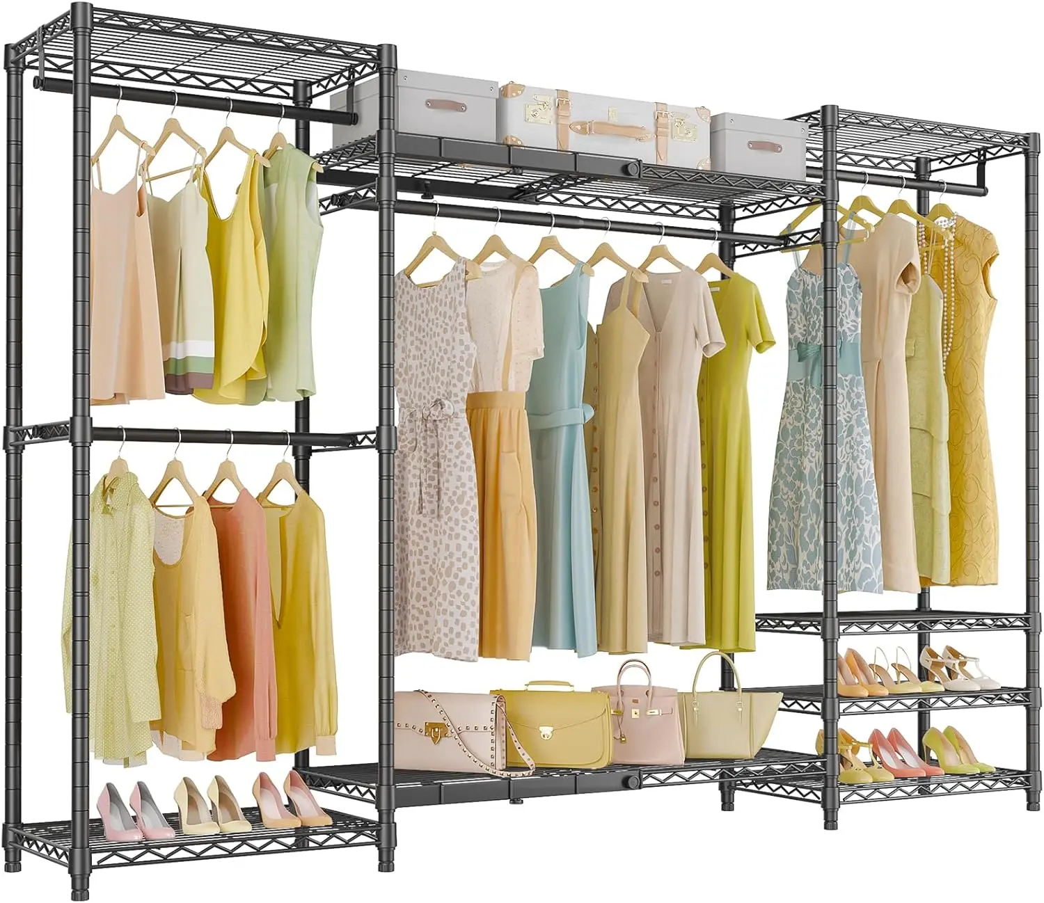 VIPEK X5 Heavy Duty Clothing Rack for Hanging Clothes, Large Freestanding Portable Closet Expandable Clothes Rack