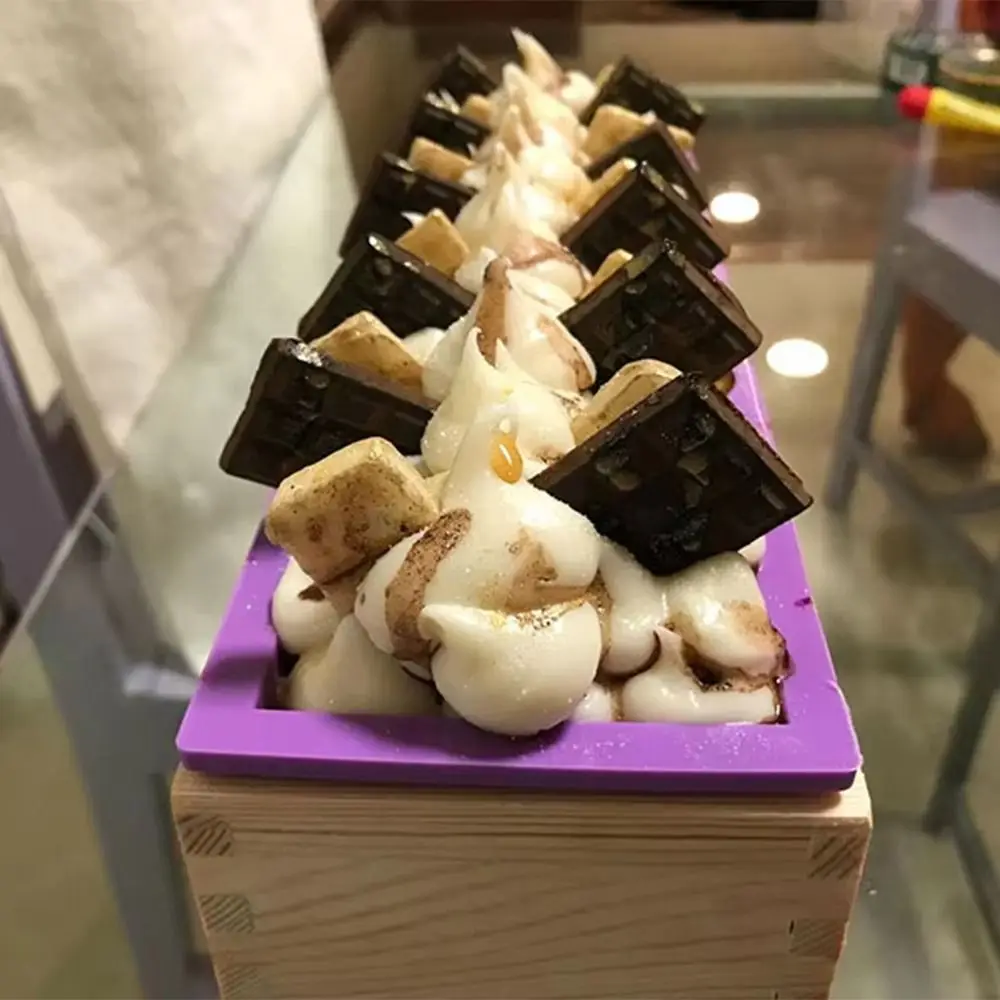 

1200ml Silicone Soap Mold Wooden Box Reusable Soap Making Mold Flexible Silicone DIY Handmade Soap Box Toast Mold