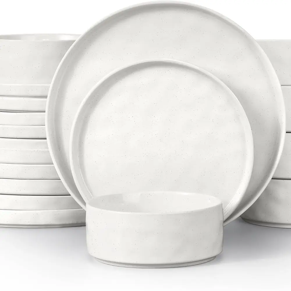 

Наборы столовой посуды на 6 человек, набор посуды из 18-х керамических тарелок и мисок, кухонная крапчатая обеденная посуда, посуда, микроволновая печь