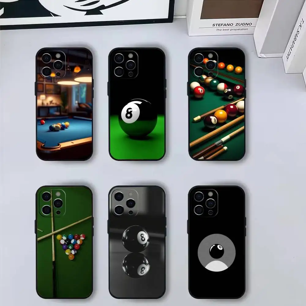 F-Fashion B-Billiards No. 8 Custodia per telefono in silicone morbido per IPhone 17 16 15 14 13 12 11 X XR Plus Pro Max Plus