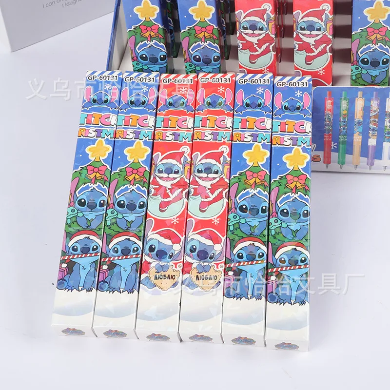 6/36 قطعة ديزني غرزة الصحافة هلام القلم 0.5 مللي متر طالب الكتابة القلم لطيف الكرتون الأسود مكتب قلم توقيع القرطاسية هدية #2