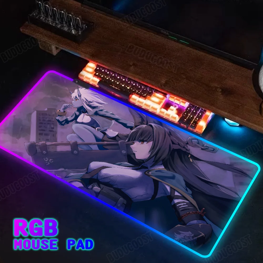 Zenless zero zone Soijkaku Rgb mousepad 900x400 led mats portable lighting kawaii carpet xxl aesthetic carpet backlit table mat