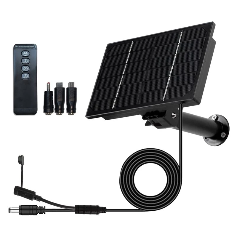 ABHI-Solar Panel Install 4W V3 Module 18650 Battery Micro USB& Type-C 12V Output Solar Cell System With Remote Controller Timer