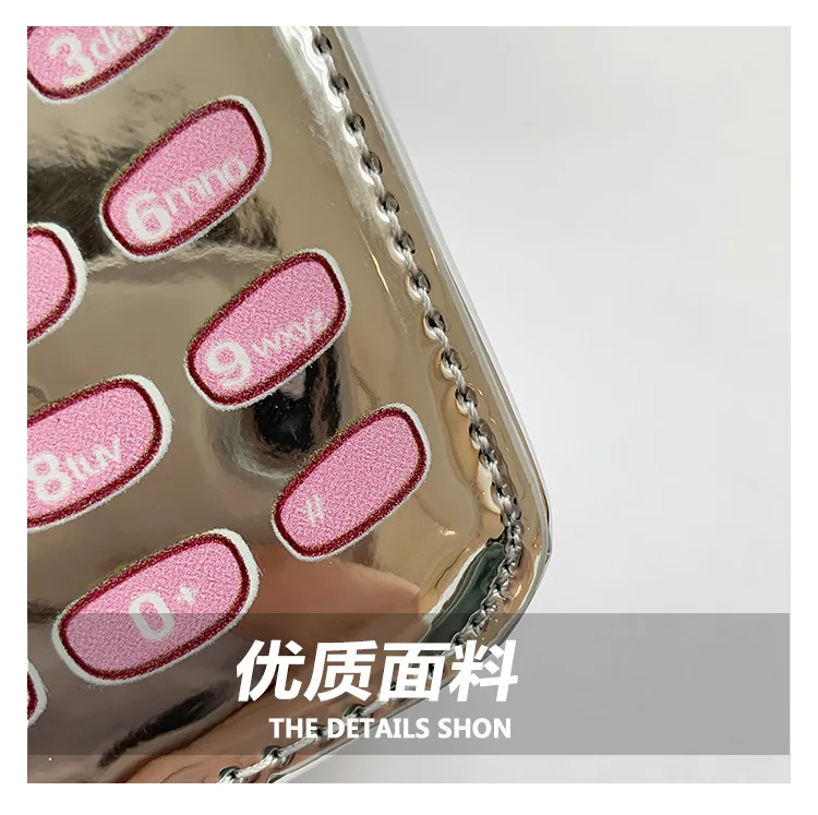 Cute Funny Digital Stereoscopic Phone Retro Fashion Bling PU Leather Cellphone Crossbody Bag for Unisex Adult Women Children