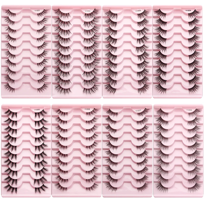 3/5/10 pairs Half Lashes Natural Mink cilios Strip Fluffy False Eyelashes Handmade 3D Lash Half Lashes Cat Eye Extension Makeup