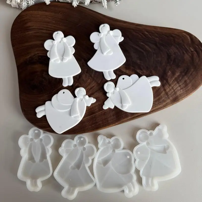 

[YU] 1 шт. Новогоднее украшение для елки, силиконовая форма для гипса, бетона, смолы, DIY, Ангел, Девочка, для поделок, товары для рукоделия