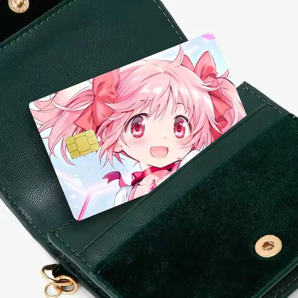 Puella Magi M-Madoka Magica 4pcs 1Set Laser Holographic Sticker Skin Cover for Credit Bank Debit Card