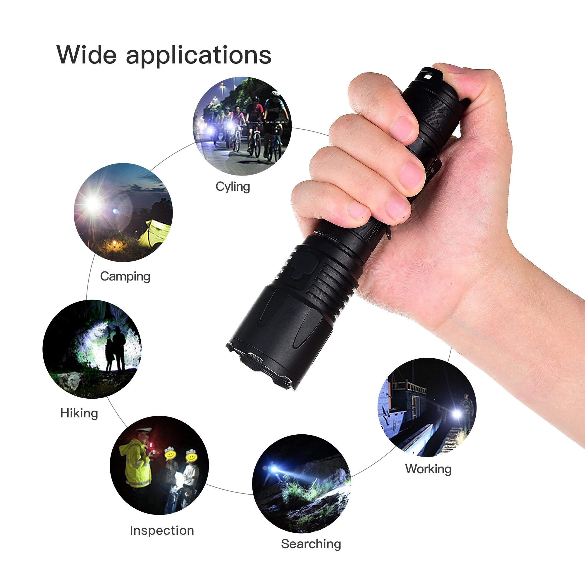 TANK007 Multi Wavelength Forensic 365nm Uniform LED Light UV Torchlight Blacklight Torch High Power Police Lamp Flashlight