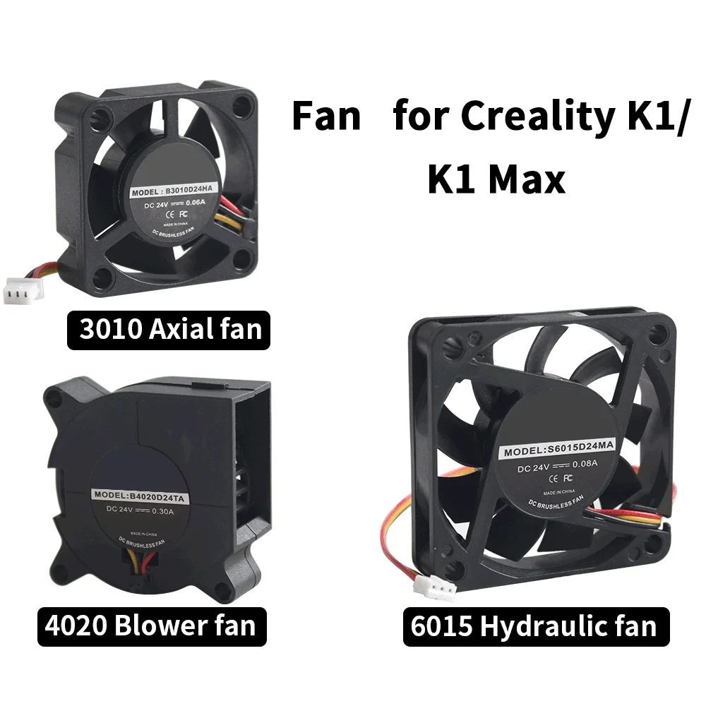 6015 4020 3010 Fan For CREALITY K1 K1 Max Blower Fan DC24V Cooling Hotend Fan for K1 K1 MAX