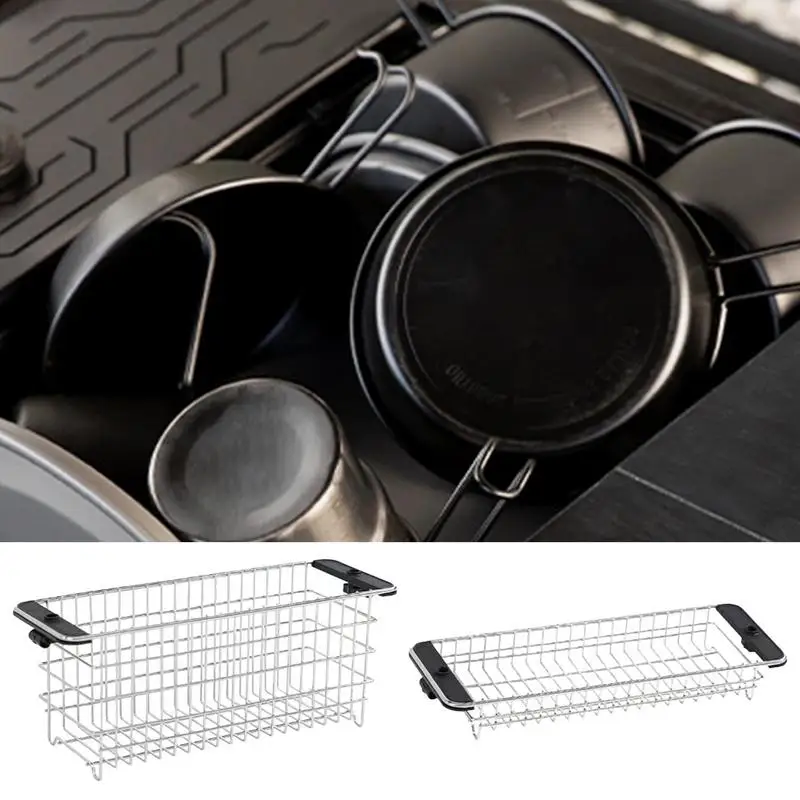 Igt Basket Stainless Steel Utility Wire Basket Space Saving Basket For Hiking Camping Backyard Party Picnic Table Parts