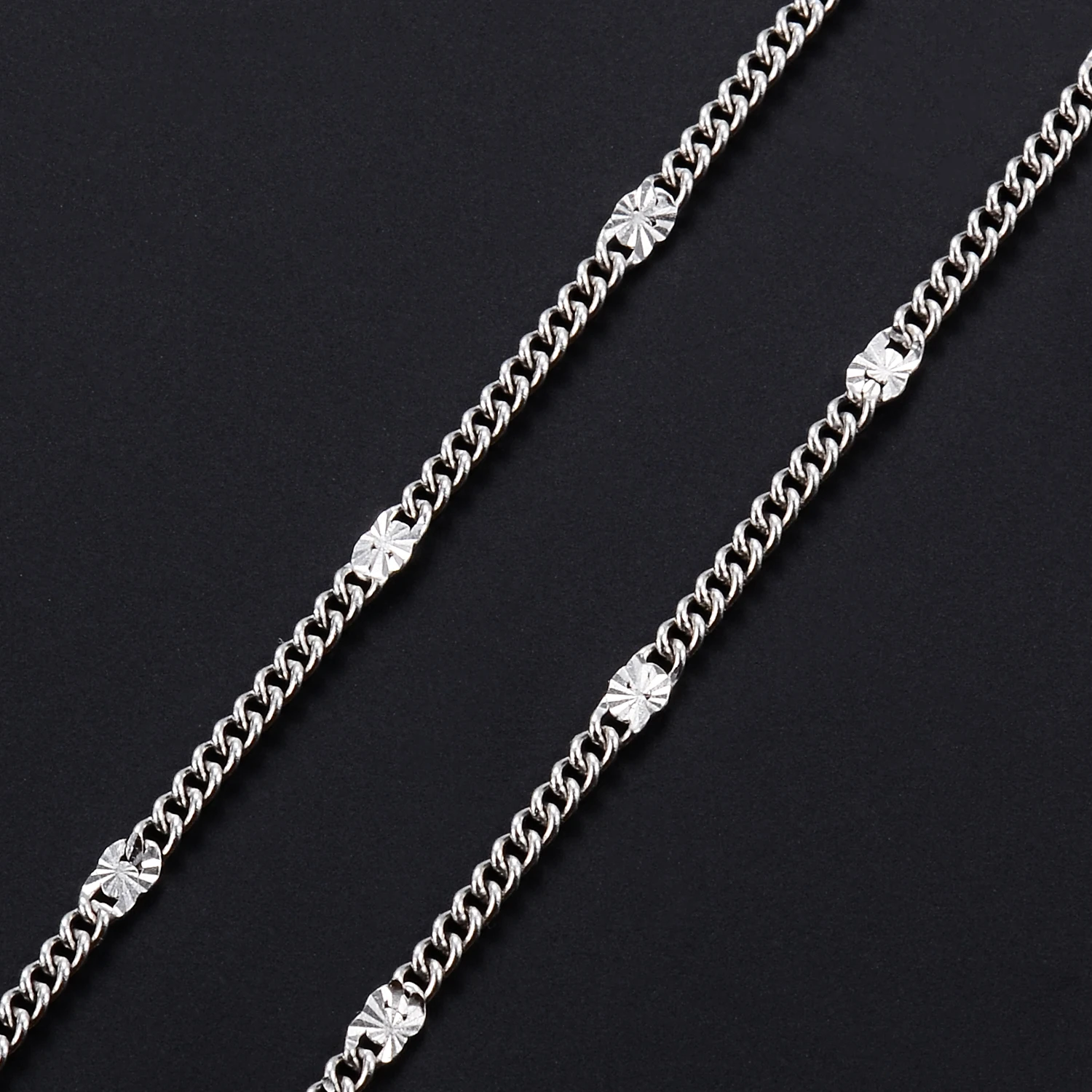 1.3 مللي متر واسعة الفولاذ المقاوم للصدأ الرجال والنساء قلادة تنقش ربط سلسلة مجوهرات للنساء الرجال على الرقبة #3