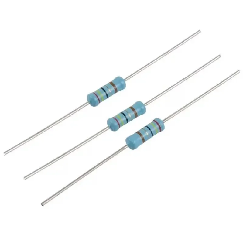 5000 قطعة/الوحدة 1/6 واط معدن مقاوم من غشاء 1% خمسة ألوان حلقة DIP المقاوم 1R-10 متر صندوق كامل