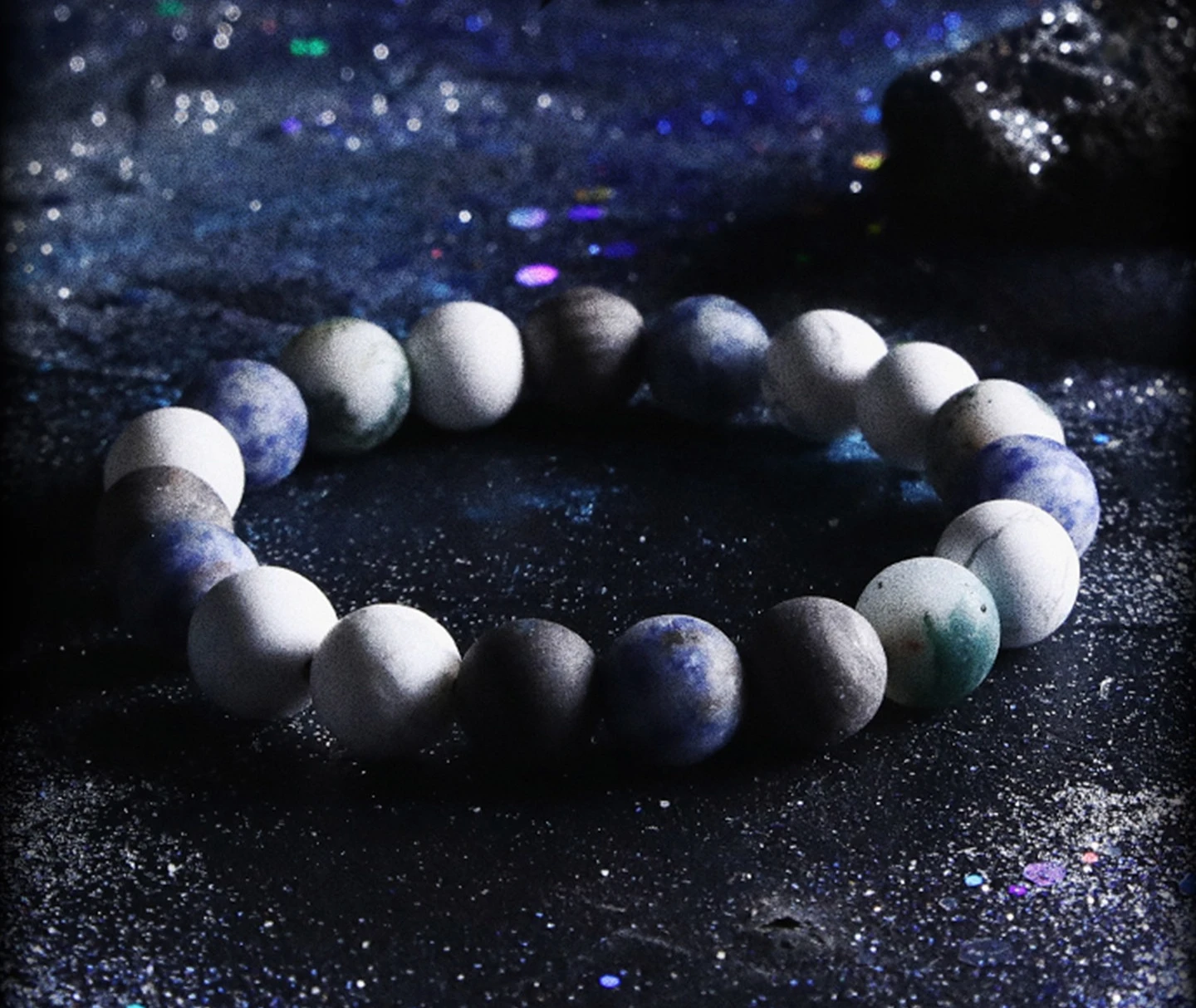 [Planet] Starry Sky Agate Bracelet Boys Retro Niche Bead Bracelet
