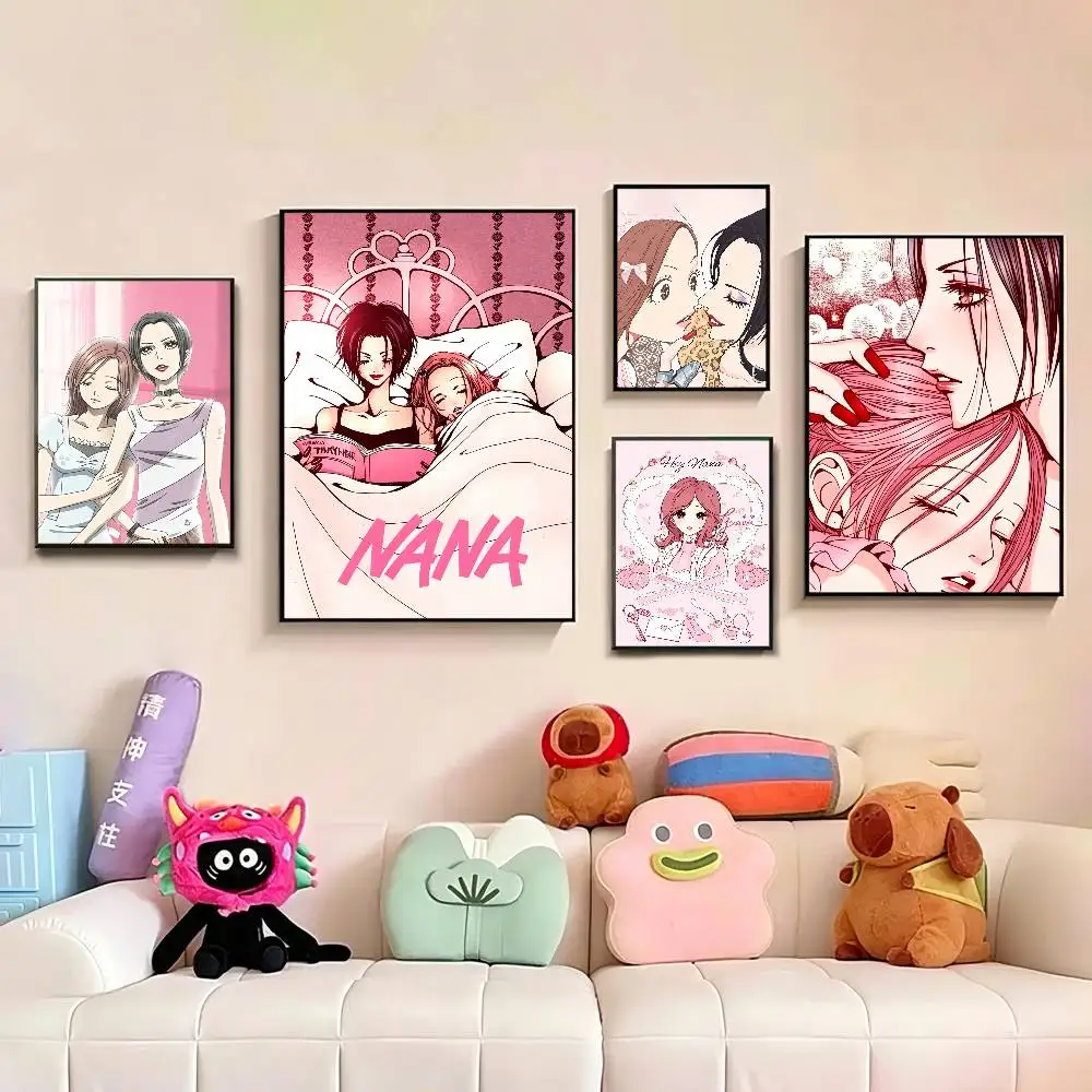 

PINK Oosaki N-Nana And Komatsu Nana Poster Perfect Space Sticker Self Adhesive for Office Home Theater Wall Art Decor Fancy Gift
